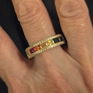 Elegant Multicolor Gemstone Ring